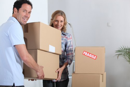 Careful packing materials and labelled boxes for a Tulsehill move